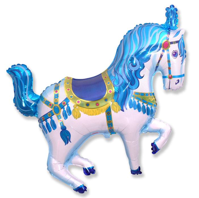 F Фигура Лошадь Цирковая Синяя, 39''/99см
