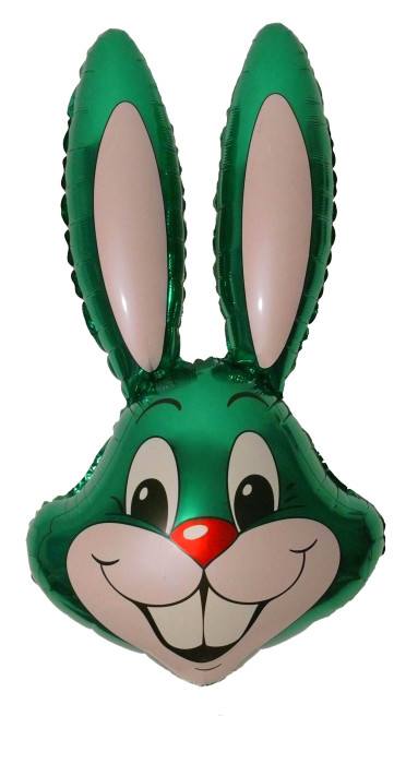 F Фигура Голова Кролик Зеленый, 35''/89см