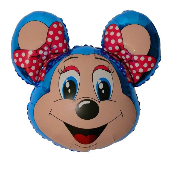 F Фигура Голова Лолли Маус с бантом Синяя, 30''/76см