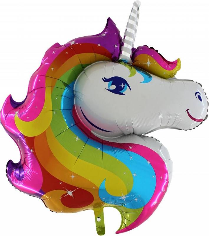 GR Фигура Голова Единорог Радужный, 32''/81см/ L32242G
