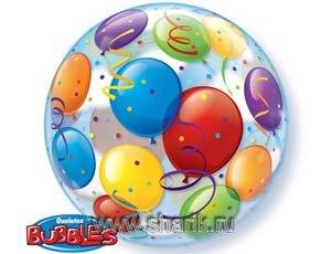 Q BUBBLE с рис Шары, 22"/55см /156066