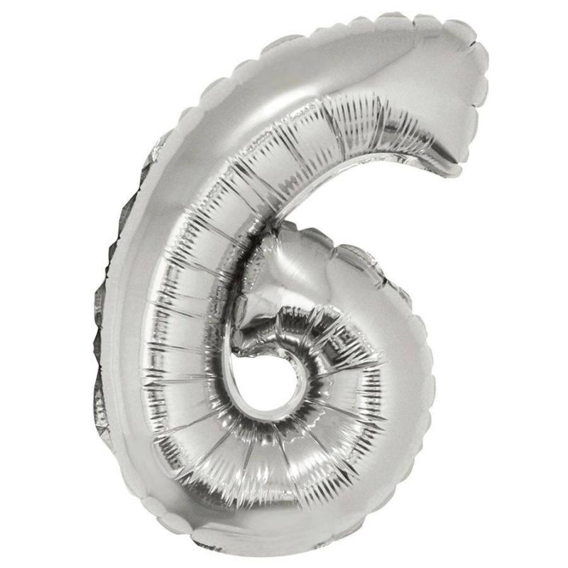 CN 16" Фигура Цифра Серебро "6" в упак.