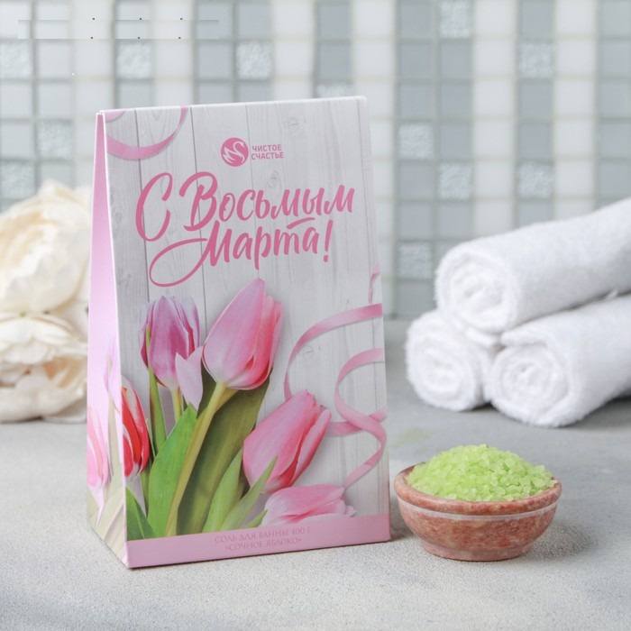 Соль для ванн "С праздником 8 марта", тюльпаны, 400 г