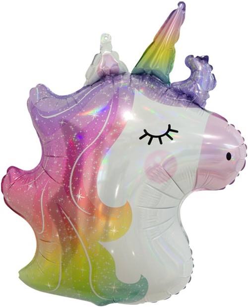 CN Фигура Голова Единорог Сверкающий , Голография 30''/76см