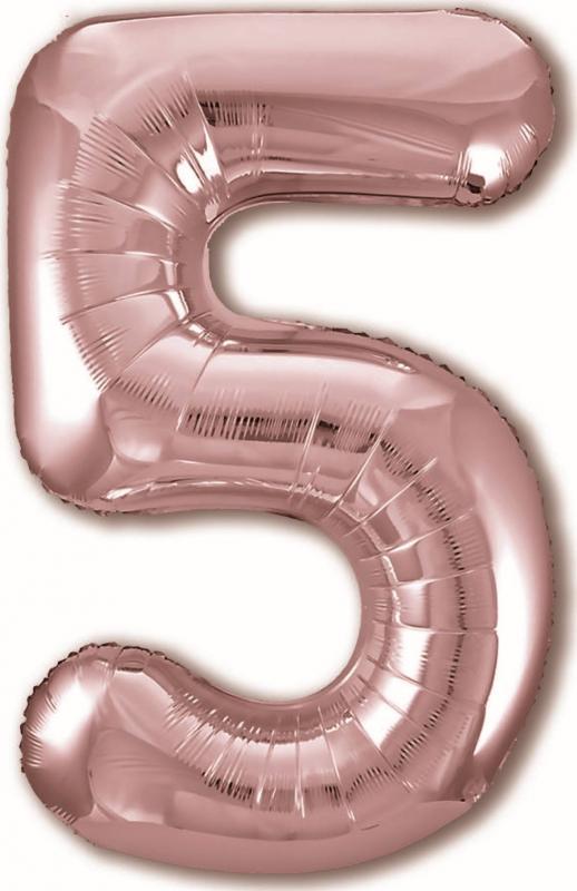 AG 40''/102 см Фигура Цифра Slim Розовое Золото "5", в упак.