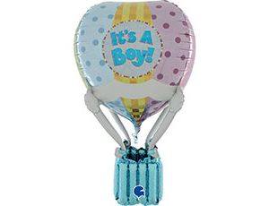 GR Фигура Шар с корзиной IT'S A BOY, блеск, 36"/91см