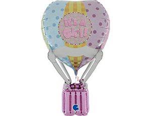 GR Фигура Шар с корзиной IT'S A GIRL, блеск, 36"/91см