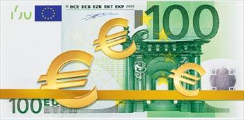 Конверт для денег "100 Евро", Золотая лента