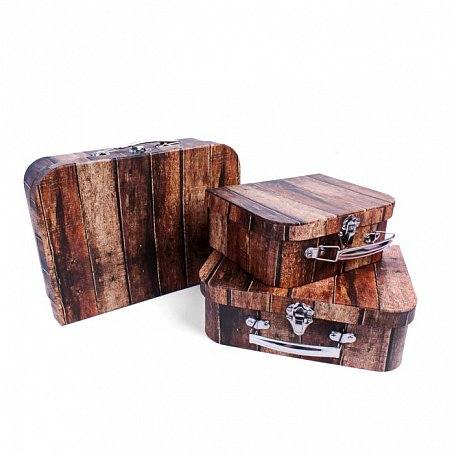 Коробка Чемодан "Дерево" с металлической ручкой, 18,2*19,8*8,5см 