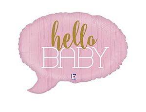 GR Фигура Спич бабл (облако) HELLO BABY, Розовый, 24"/61см