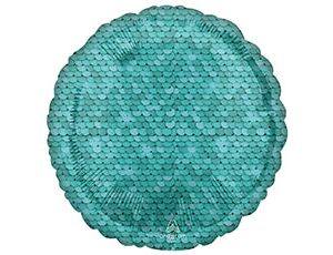 A18"/45см Круг Пайетки Голубой Ocean Blue/ 421959