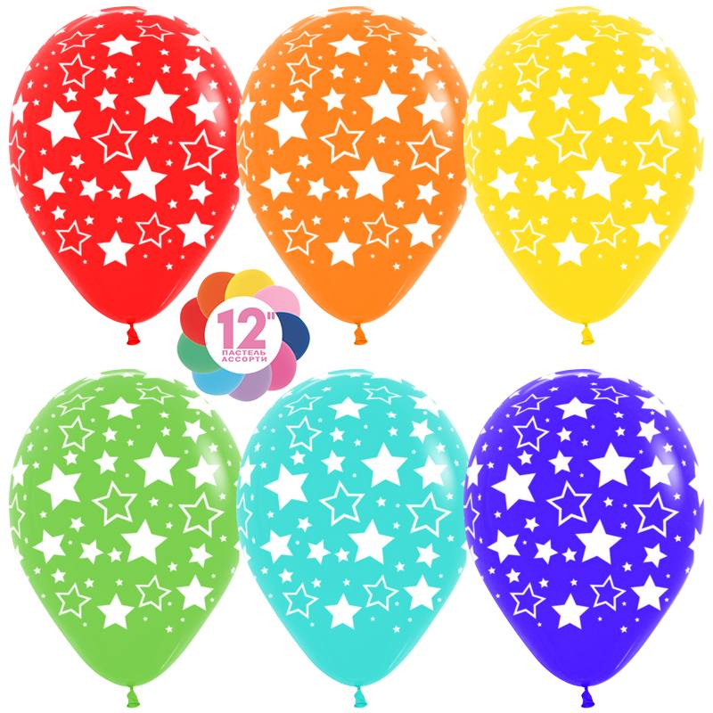 S12"/30см с рис. Звезды, 5ст, паст, асс, 25шт.