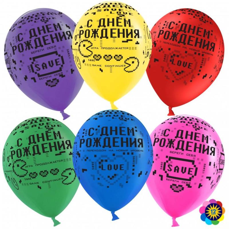 МЛ12"/30см с рис. СДР Пиксели, 5ст, паст, асс, 25шт.