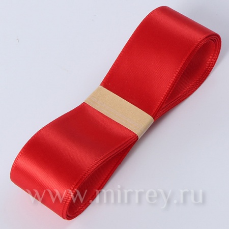 Лента Атлас Красный 2,5см*41,15м. полиэстер
