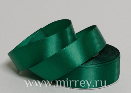 Лента Атлас Зеленый лесной 2,5см*22,86м