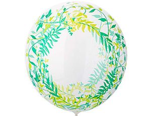 CN 3D СФЕРА С/РИС, Deco Bubble, Листья зеленые, 18"/45см