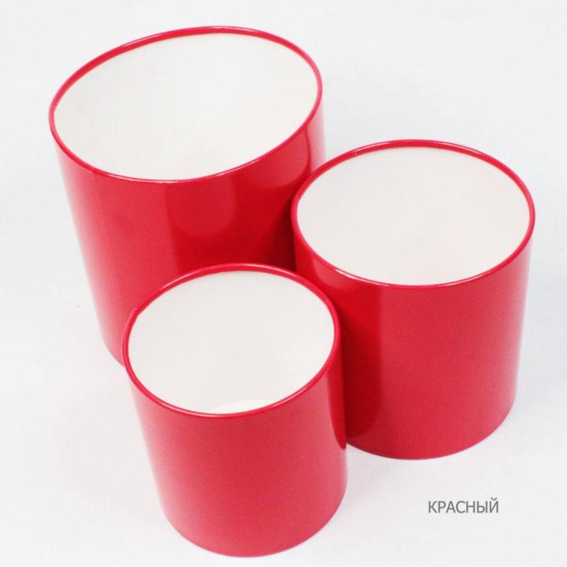 Коробка Цилиндр без крышки Красный, 16*16*16см