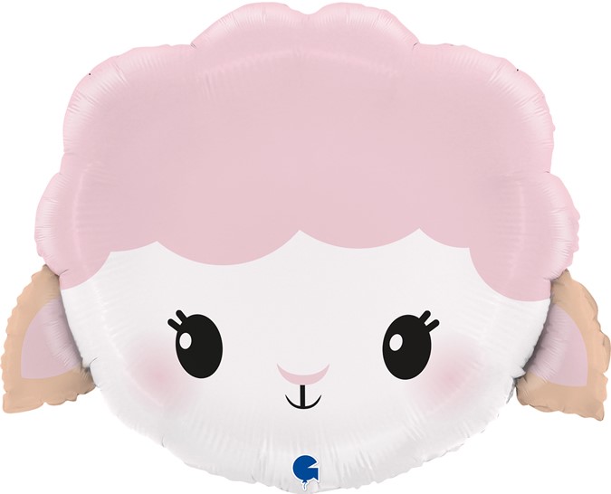 GR Фигура Голова Милая Овечка, Розовый 19"/48см