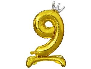 CN 32"/81см Фигура Цифра на подставке Корона Золото "9"