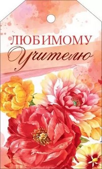Бирка для подарка "Любимому Учителю", 55х94