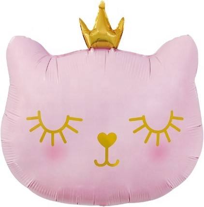 CN Фигура Голова Котенок Принцесса, Розовый, 22''/56см, в уп. 