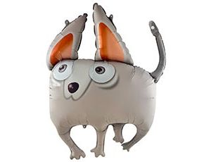 CN Фигура Собака ушастая серая 38"/ 97см