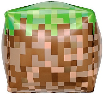 CN 3D Куб с рис Пиксели, Зеленый/Коричневый, 22'/56см/Дб
