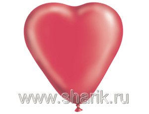 G16"/40см Сердце Кристалл Красный, 25шт