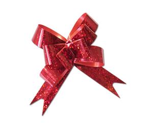 Бант -Бабочка 1,8см/6,5см Голография, Красный