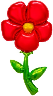 CN Фигура Цветок, Красный (под воздух), 43''/109см , 1 шт